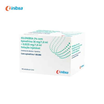 XILONIBSA 2% - 1:80 000 - 20 mg de lidocaína + 0,0125 mg de epinefrina